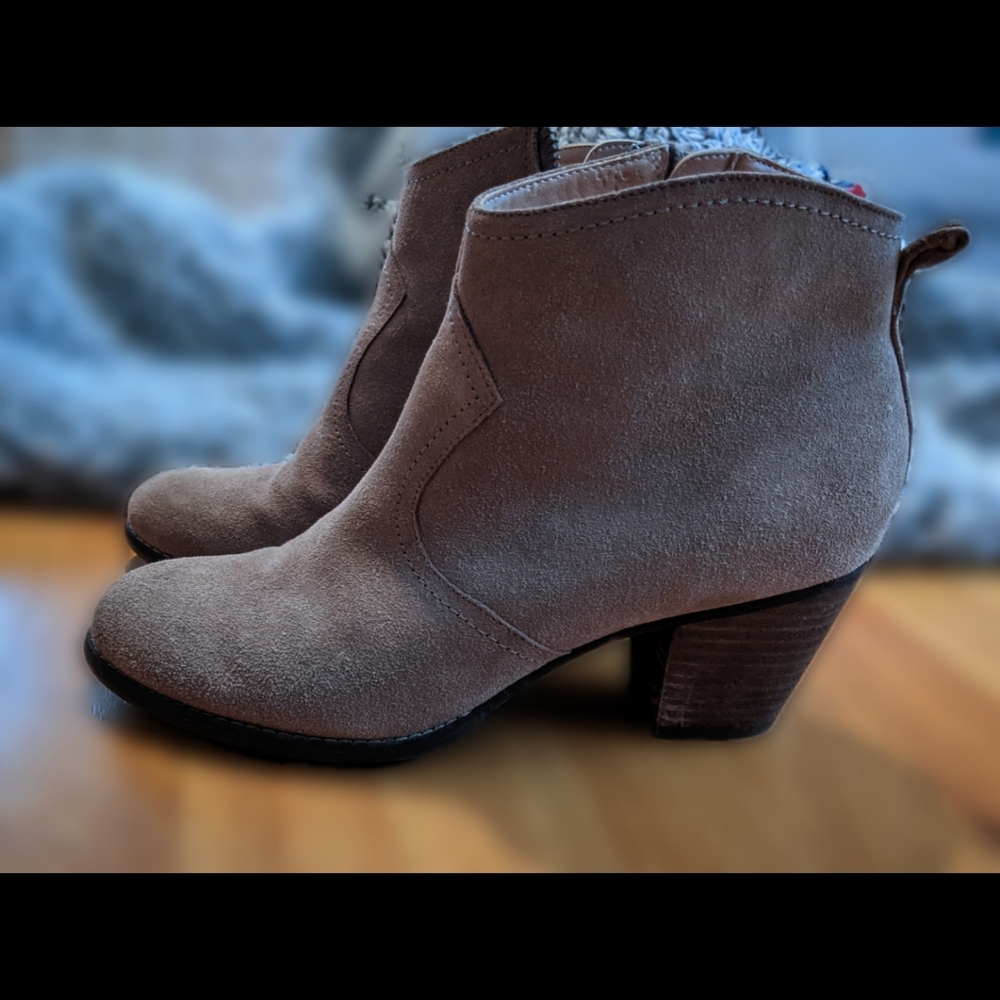 Faux Suede Heeled Booties